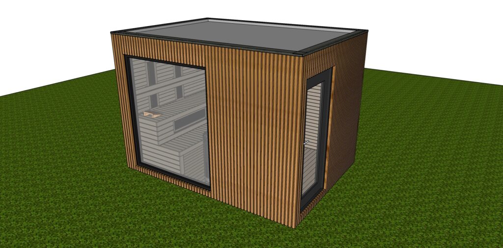 Ogrodowa sauna - dach płaski